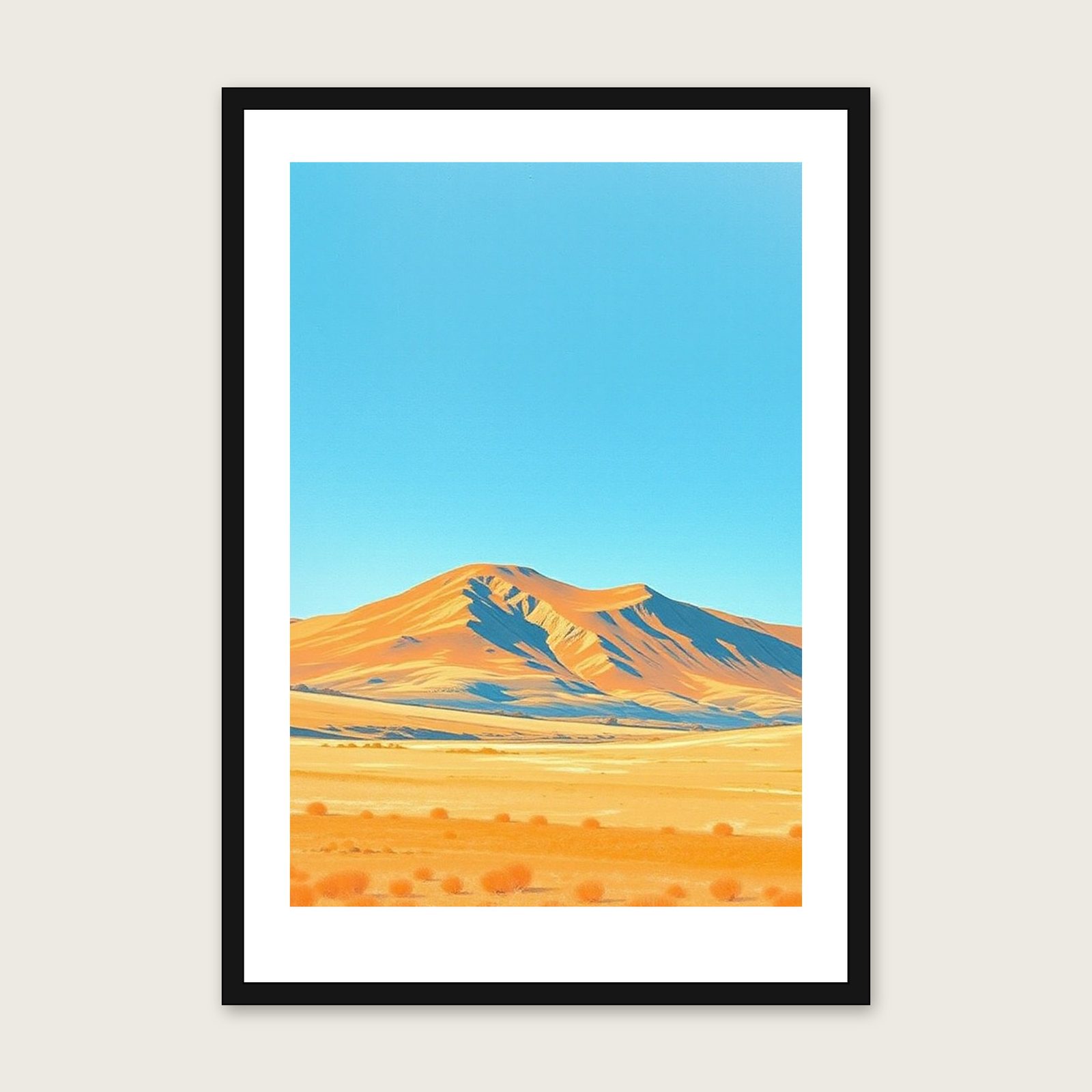 The Yorkshire Dales Pastel Print - Framed Bold Colour Landscape Wall Art shown in a black frame