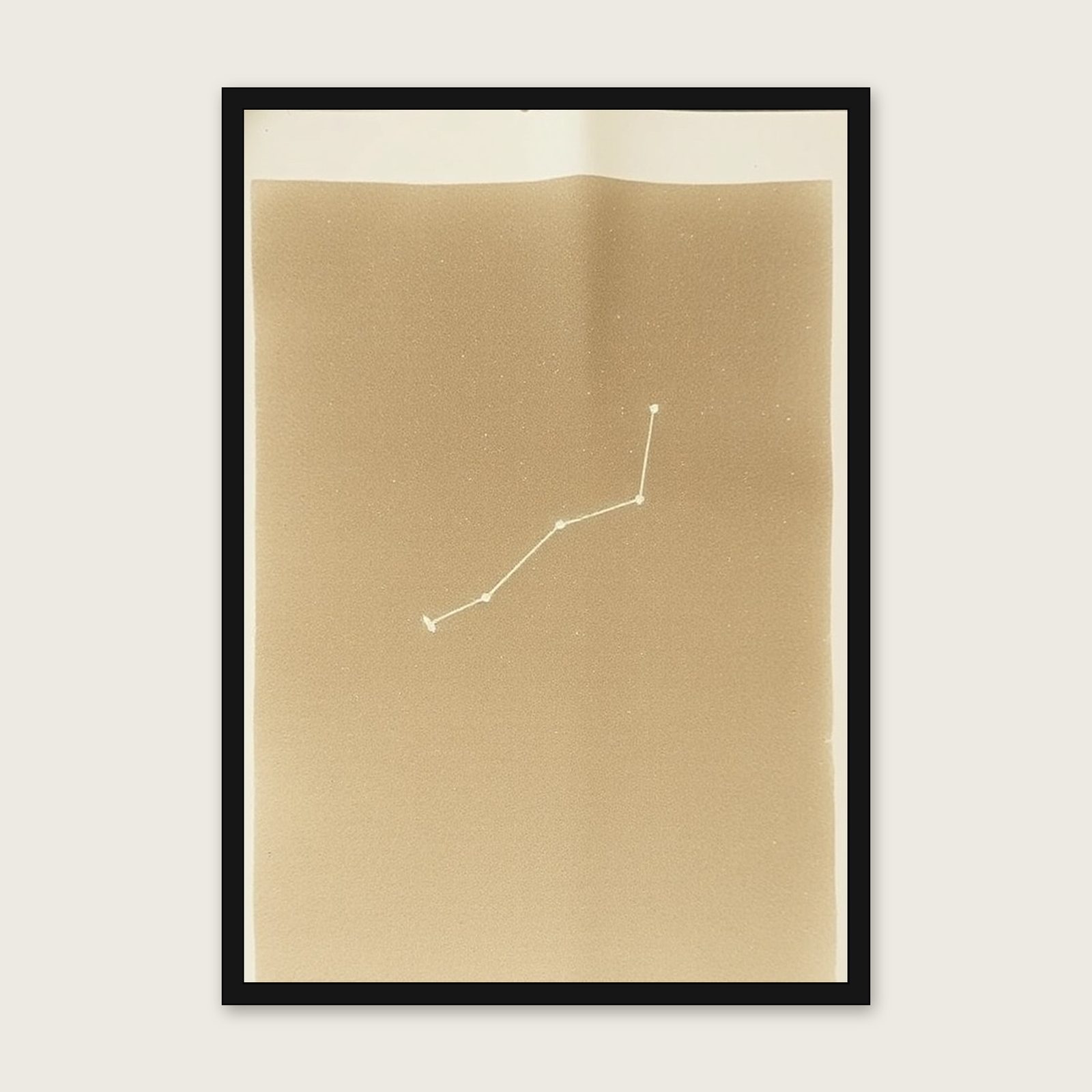 The Constellation Ursa Major Monotype Wall Art - Framed Neutral & Beige Print shown in a black frame