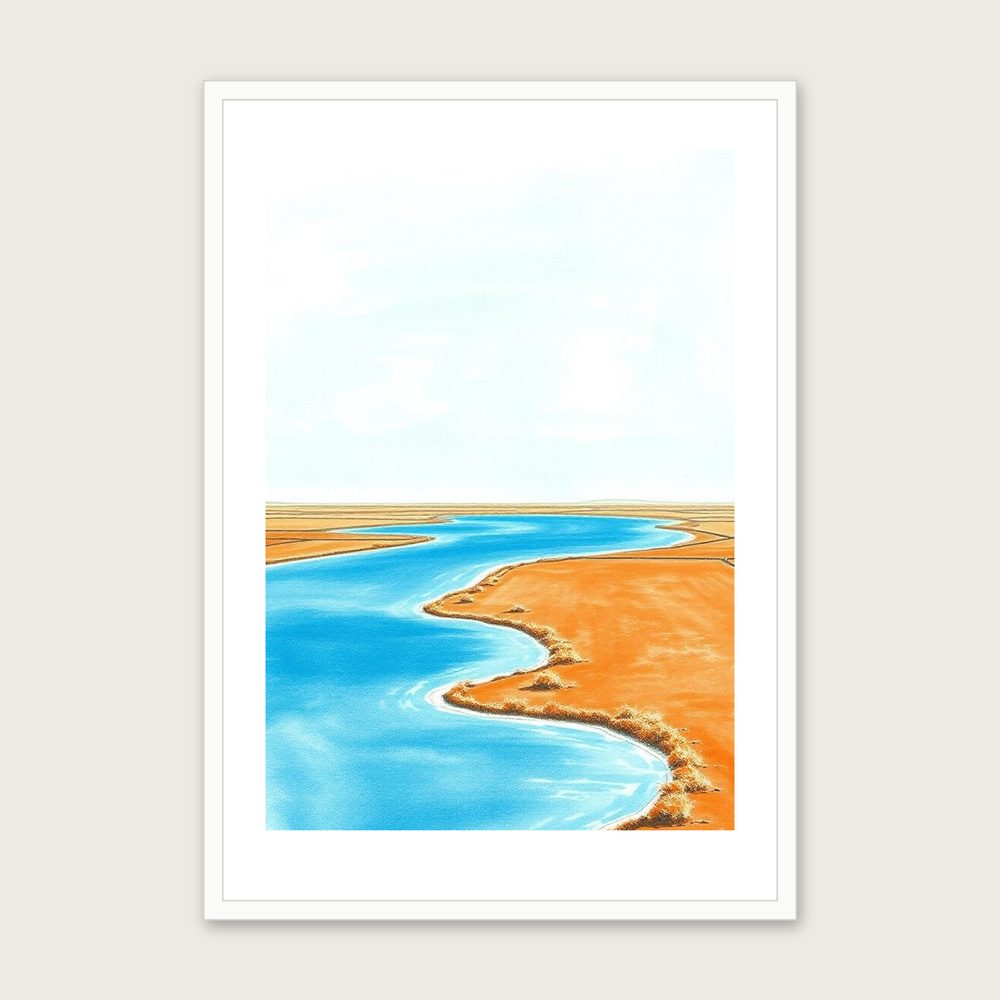 The Broads Pastel Wall Art - Framed Bold Colour Print in a white frame
