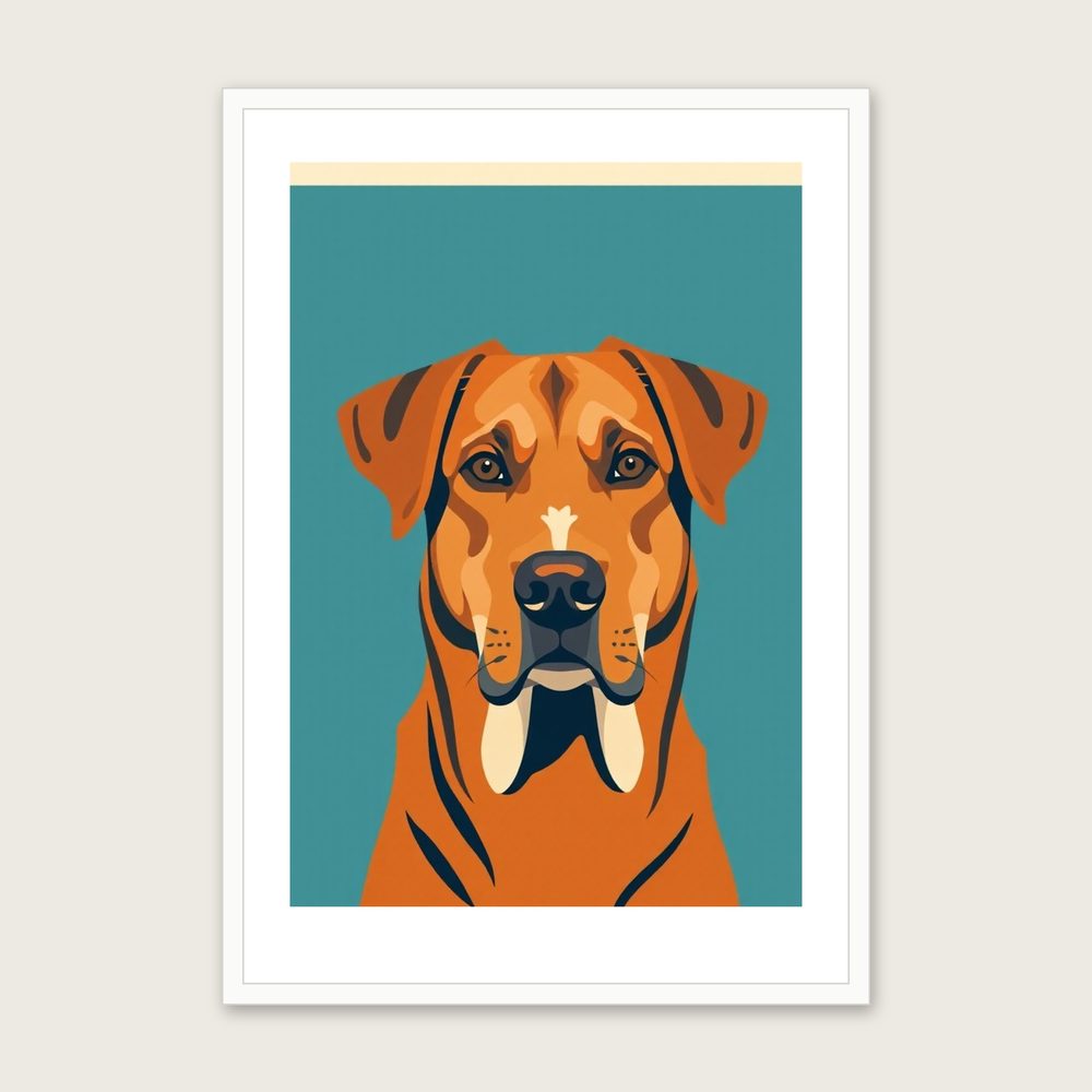 Greater Swiss Mountain Dog - Framed Screen Print Animal Print in Bold Colour - White Frame, A3
