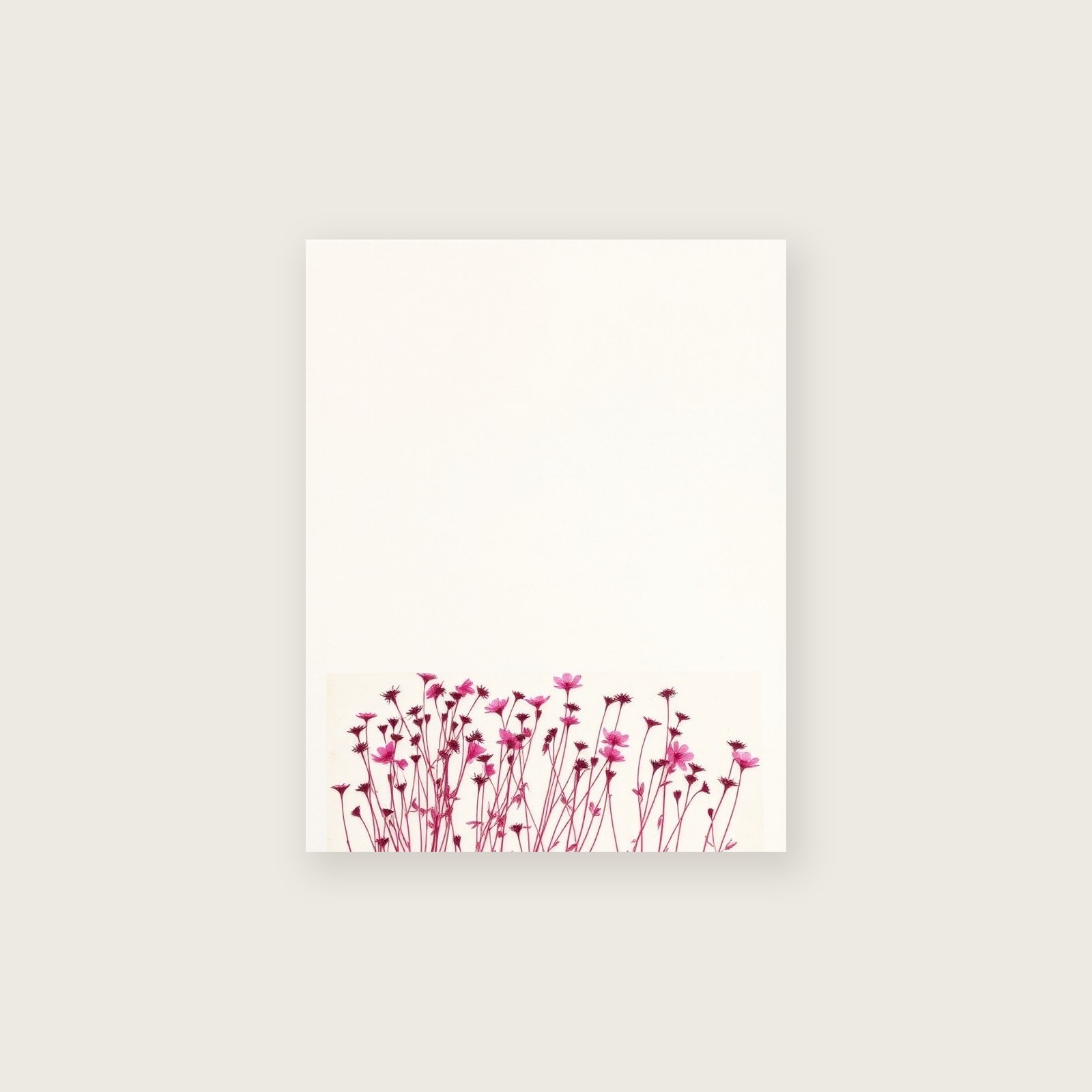 Bladder Campion Monotype Wall Art - Framed Two Tone Print, unframed print