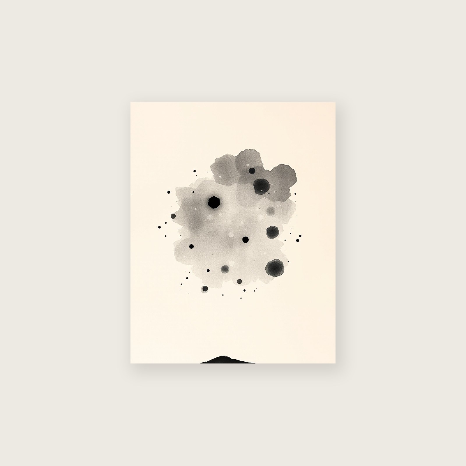 The Constellation Gemini Ink Wash Wall Art - Framed Black & White Print, unframed print