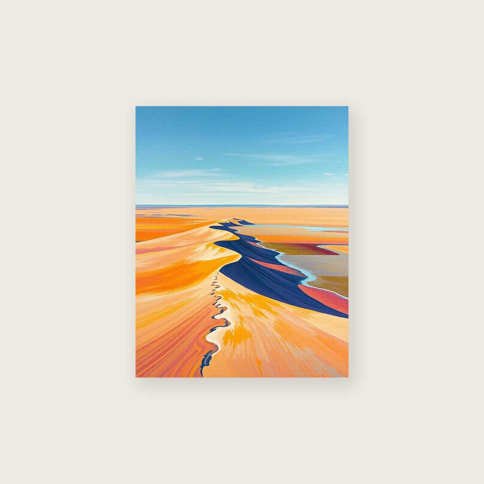 Whistling Sands Landscape Wall Art - Framed Colourful Impasto Print, unframed print