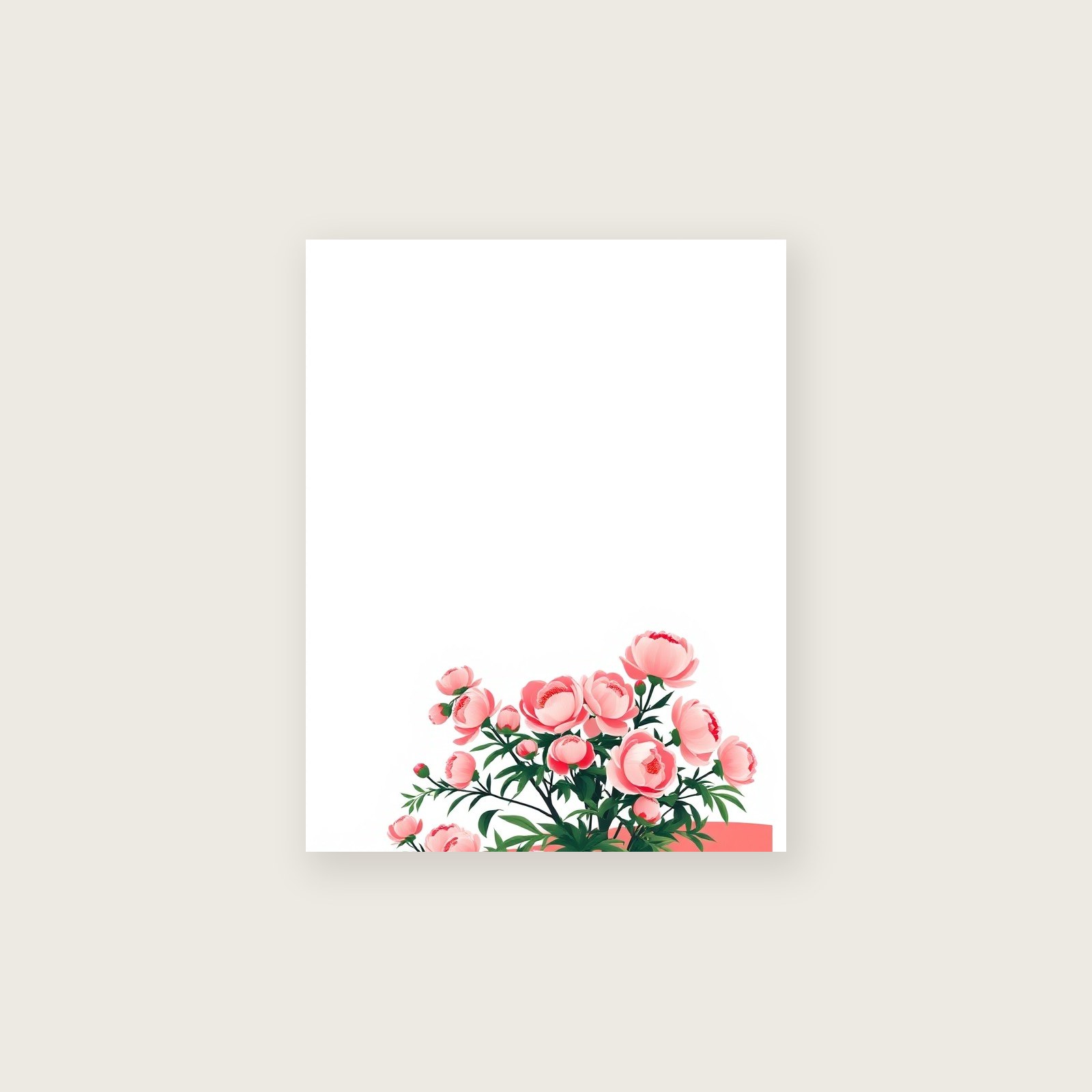Tree Peony Screen Print - Two Tone Botanical Wall Art - Unframed Print, A3