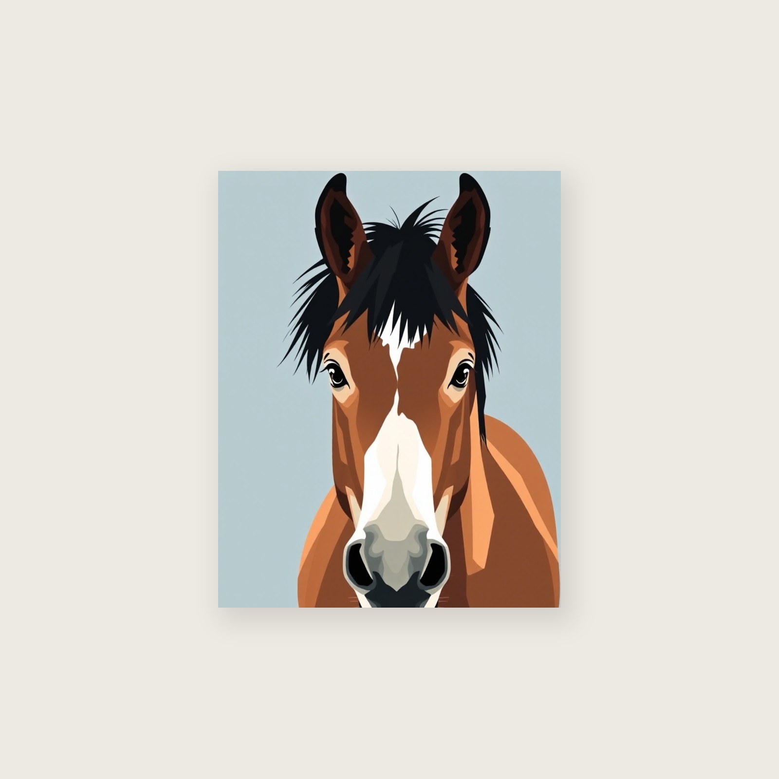 Clydesdale - Screen Print Animal Print in Two Tone - Unframed Print, A3