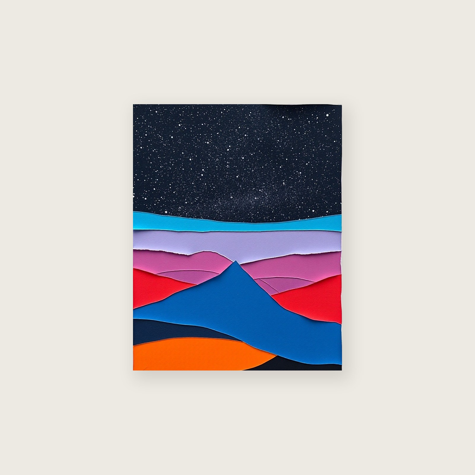 Collage Print of The Summer Triangle - Colourful Celestial Wall Art - Unframed Print, A3