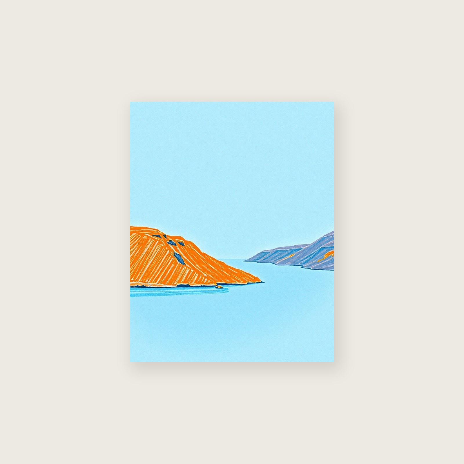 Loch Rannoch Pastel Wall Art - Bold Colour Print - Unframed Print, A3