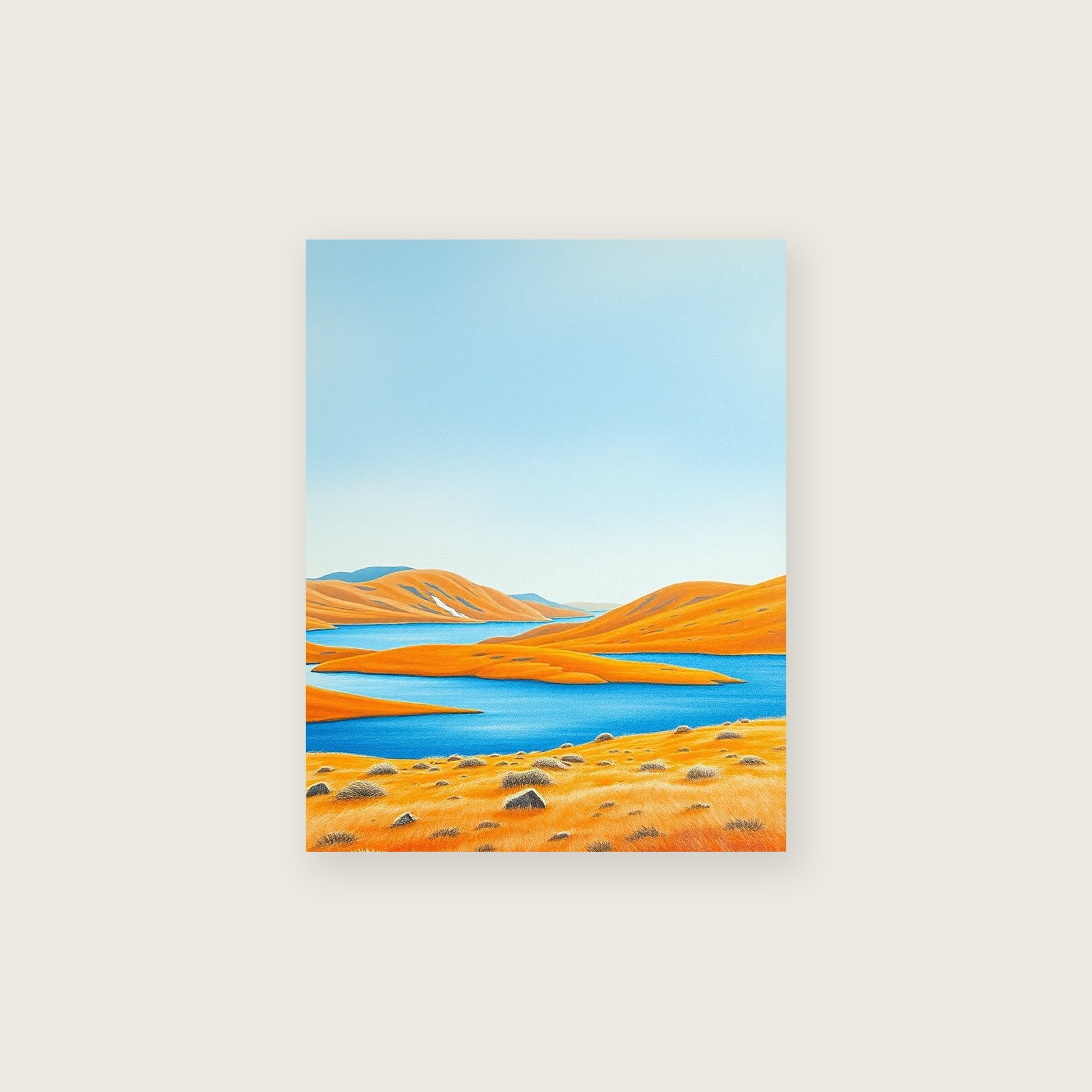 Loch Assynt Pastel Wall Art - Framed Bold Colour Print, unframed print