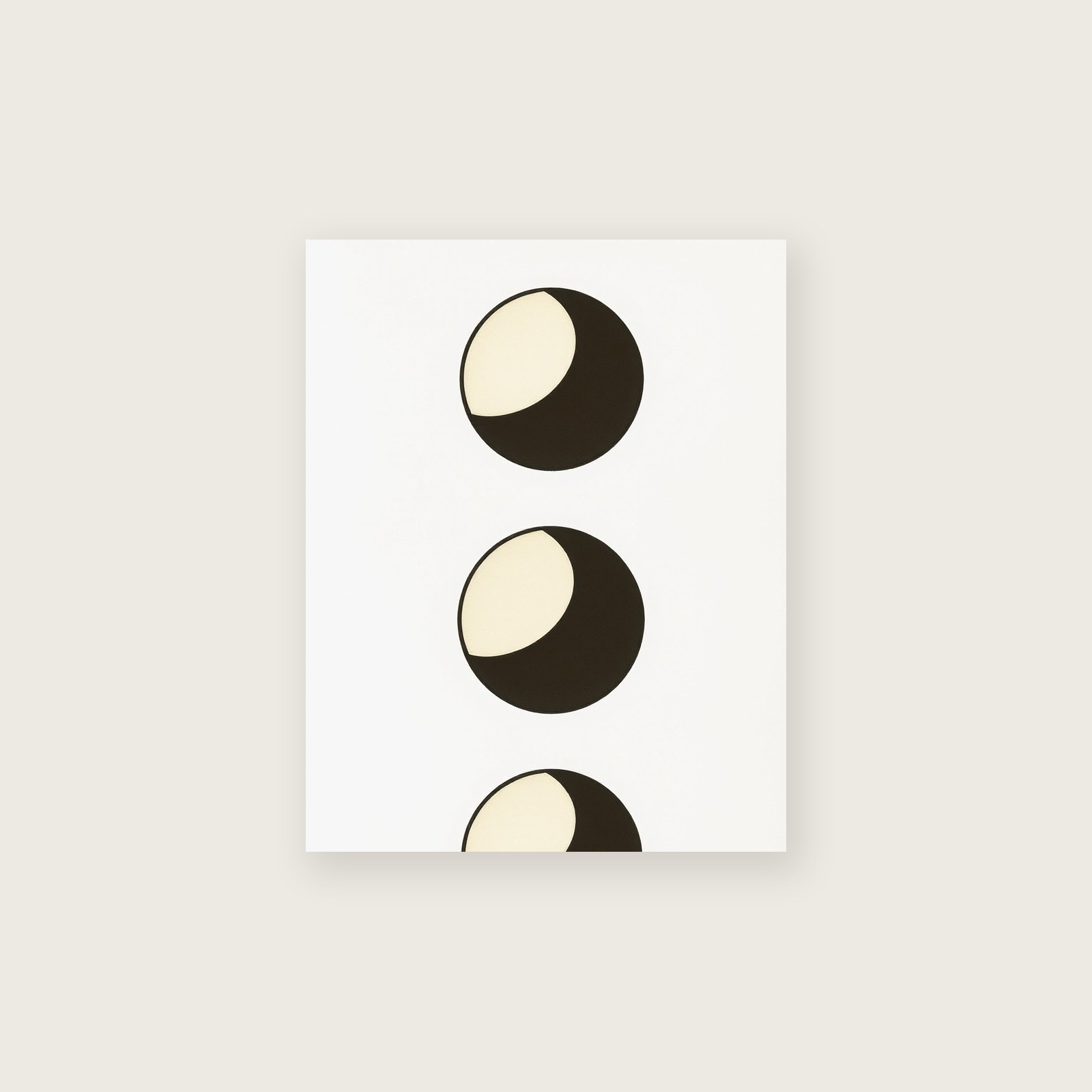 A Waxing Gibbous Moon Celestial Wall Art - Two Tone Gouache Print - Unframed Print, A3