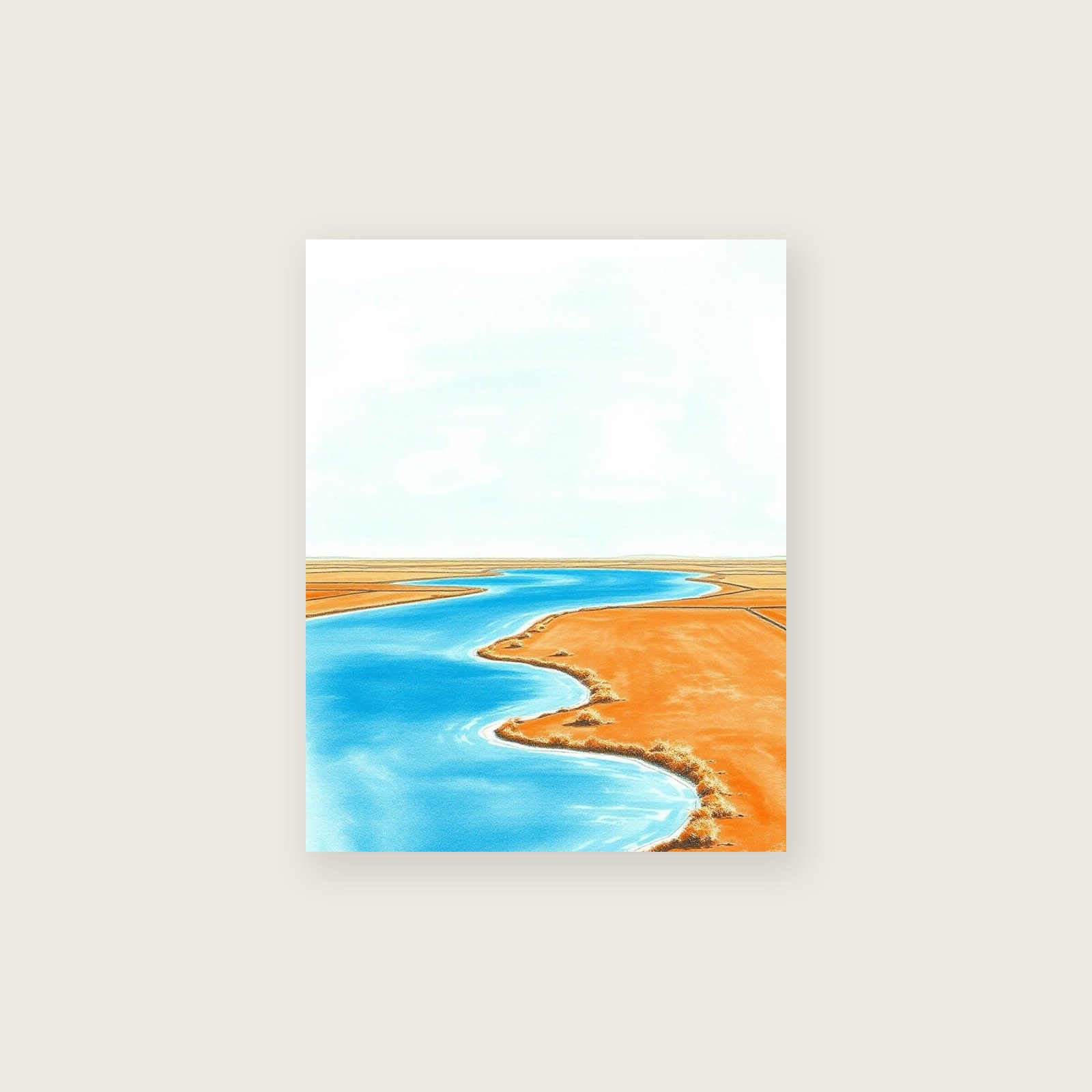 The Broads Pastel Wall Art - Framed Bold Colour Print, unframed print