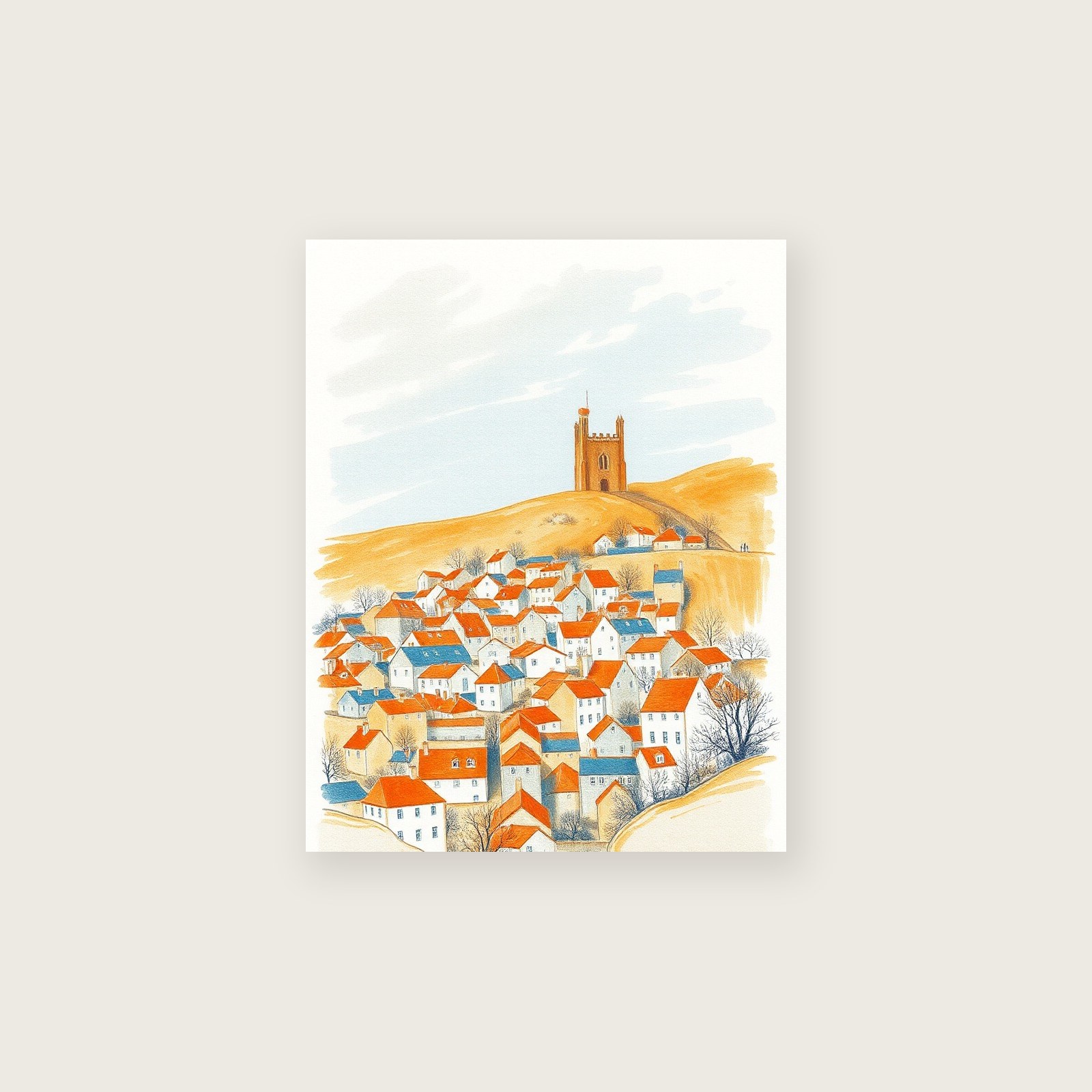 Bannau Brycheiniog Pastel Wall Art - Framed Bold Colour Print, unframed print